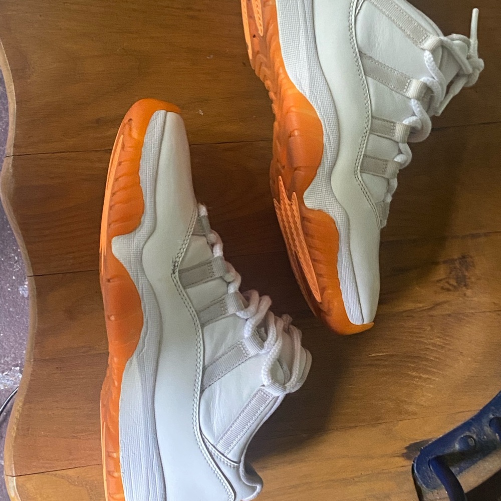 Jordan Women’s White and Orange Sneakers - Picture 2 of 6